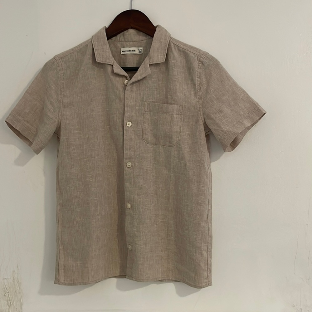 Abercrombie & Fitch Kids Button Up Shirt 9/10 Tan NWT